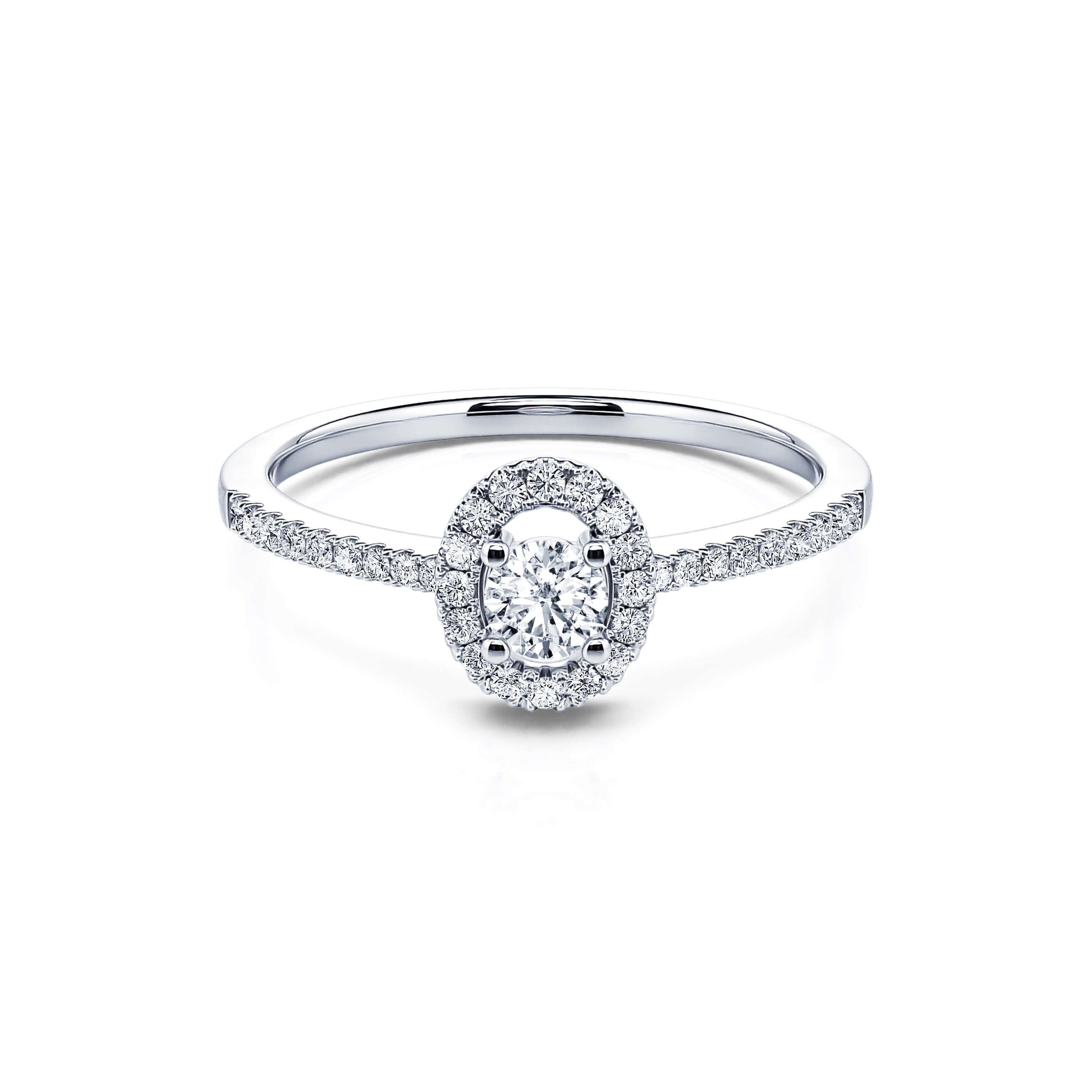 Bague de fiançailles ovale en platine  Soho 1