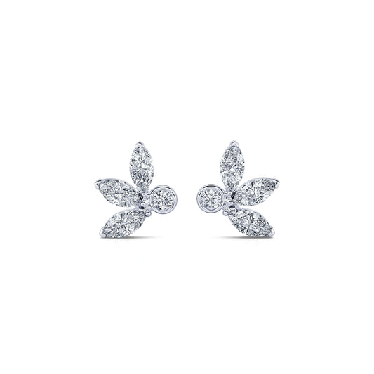 Solveig - Boucles d'oreilles or blanc multi-diamants #1