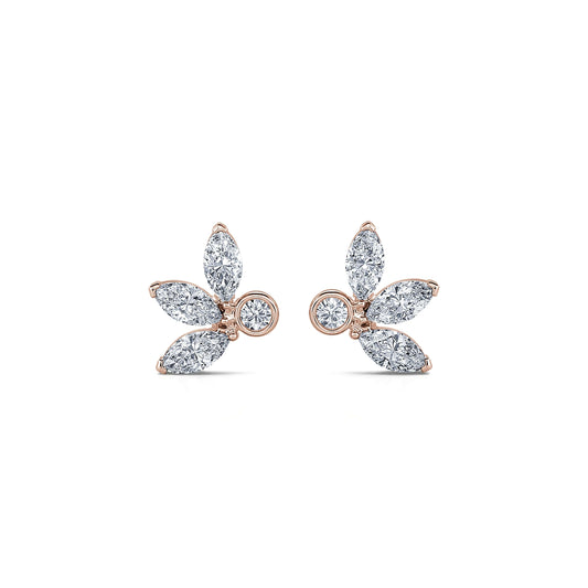 Solveig&nbsp;-&nbsp;Boucles d'oreilles or rose multi-diamants #1