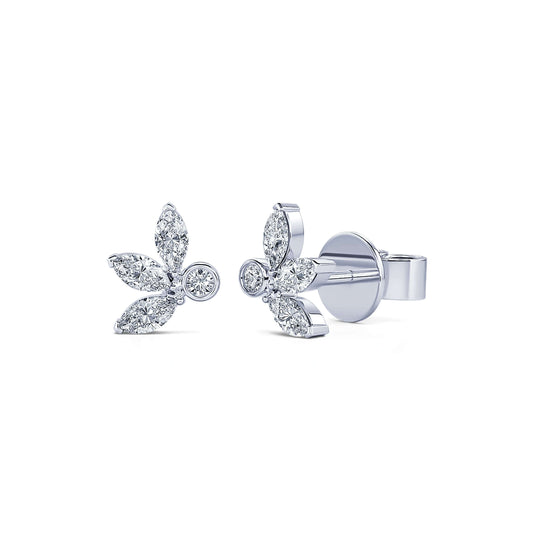Solveig - Boucles d'oreilles or blanc multi-diamants #2