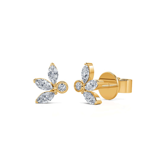 Solveig&nbsp;-&nbsp;Boucles d'oreilles or jaune multi-diamants #2