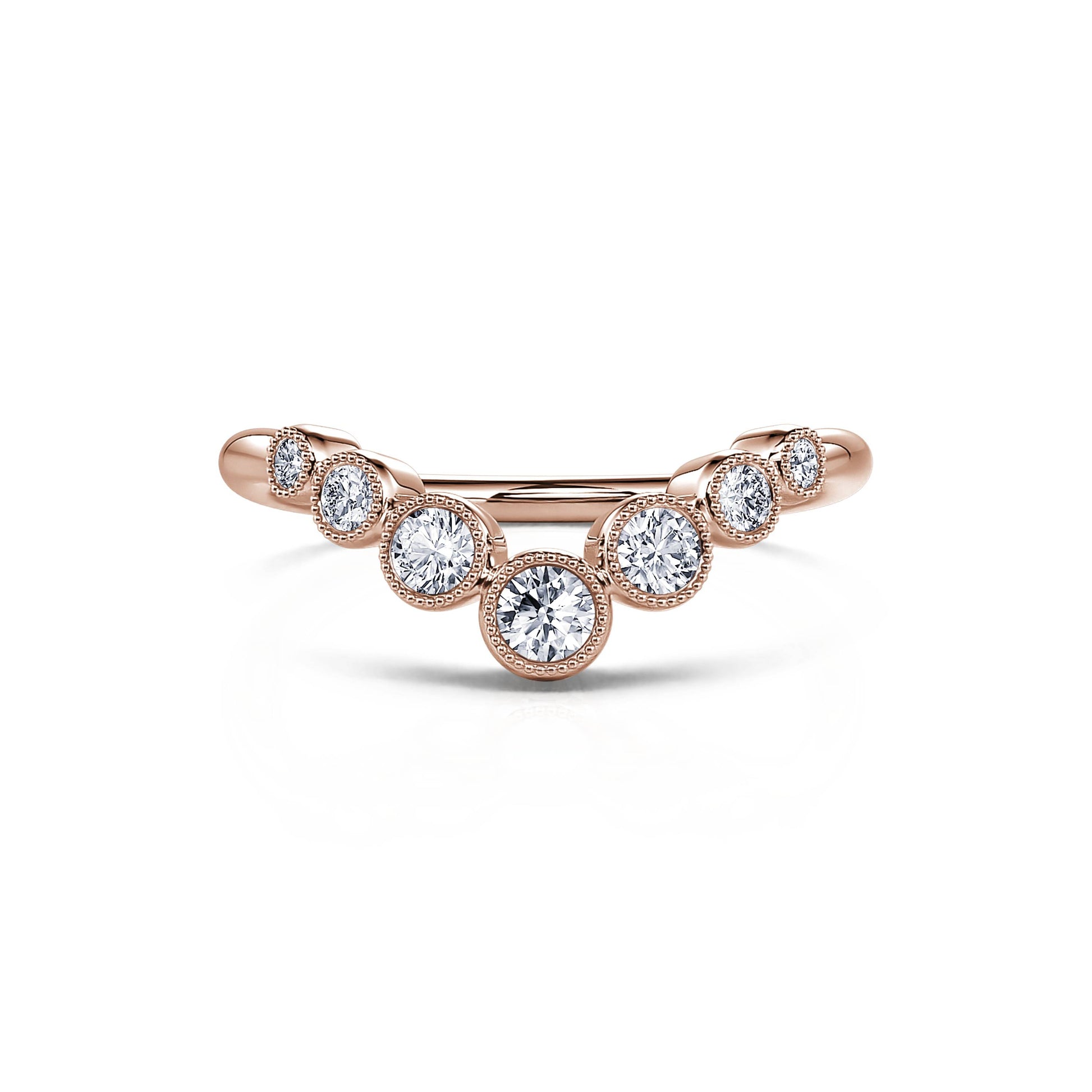 Alliance perlée diamant or rose Sonia 3