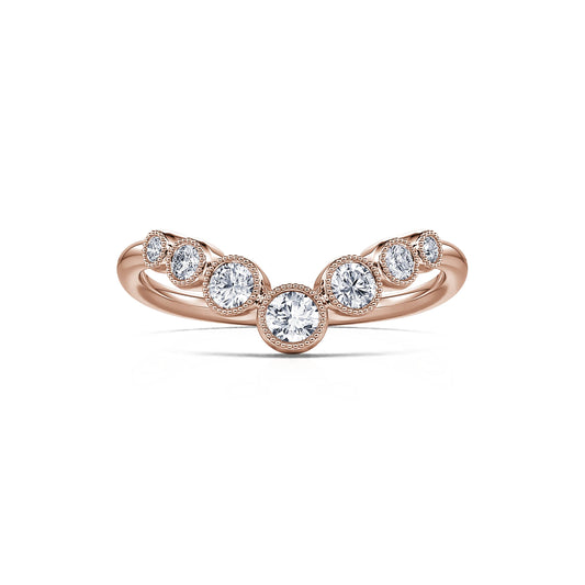 Sonia&nbsp;-&nbsp;Alliance perlée diamant or rose #2