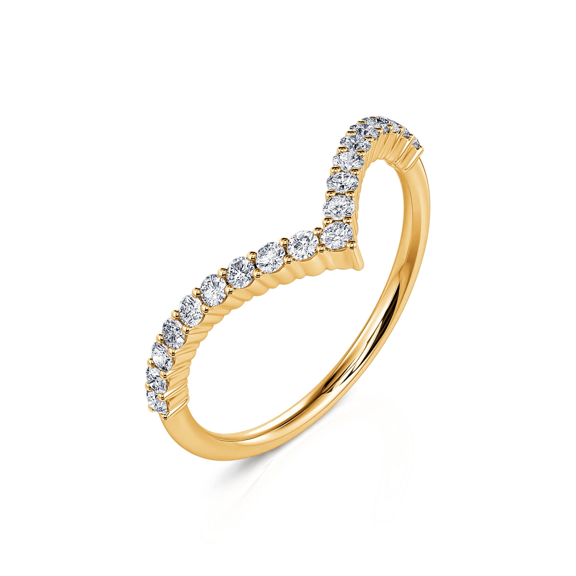 Alliance demi tour diamant or jaune Sophie 1