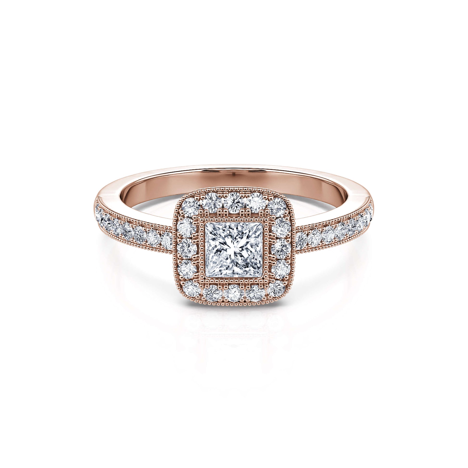 Bague de fiançailles diamant or rose Stelly 1