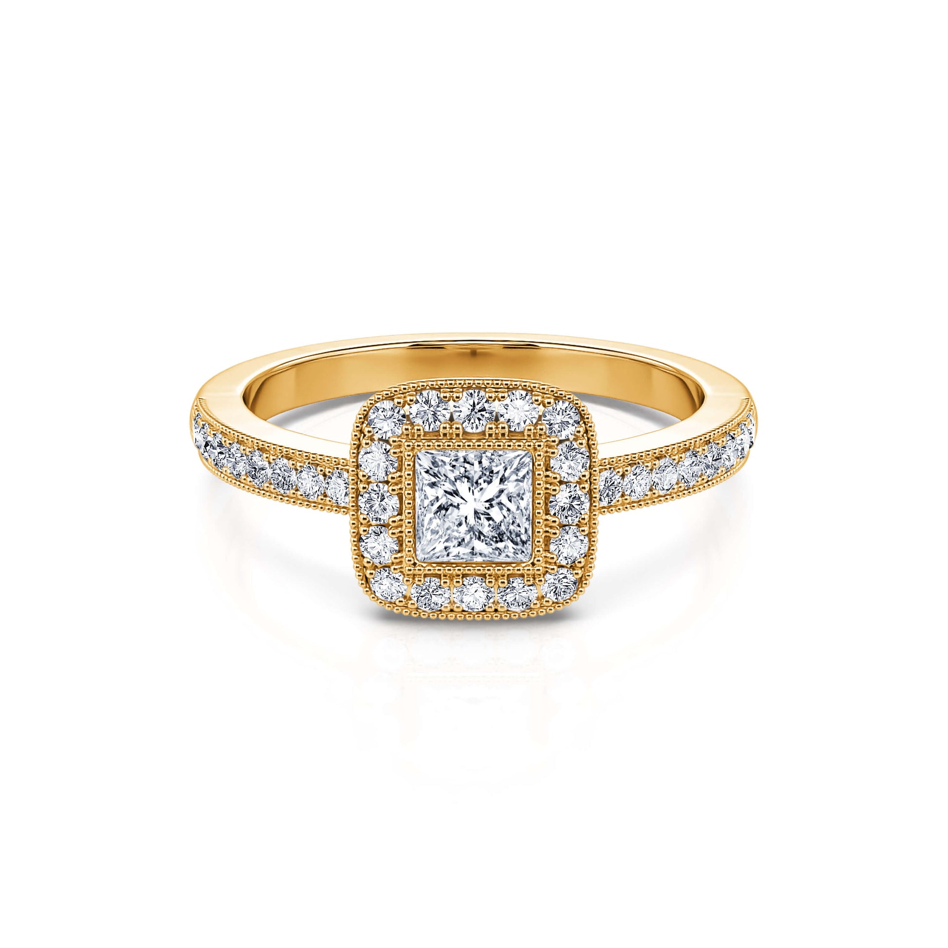 Bague de fiançailles diamant or jaune Stelly 1
