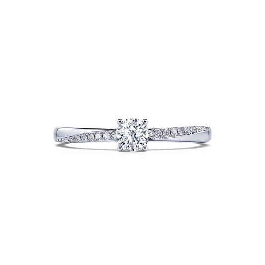 Sunny - Solitaire platine diamant accompagné #1