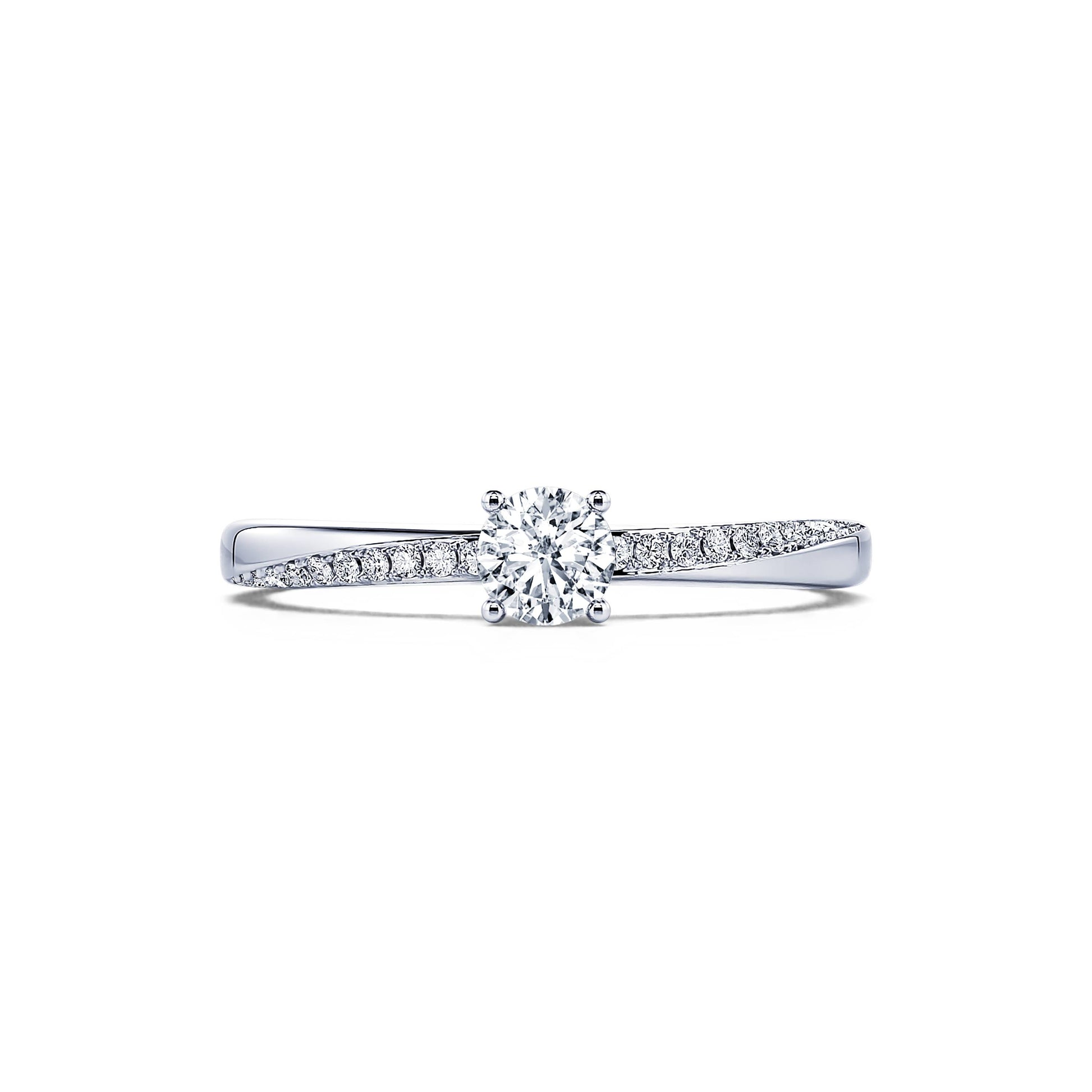 Solitaire platine diamant accompagné Sunny 1