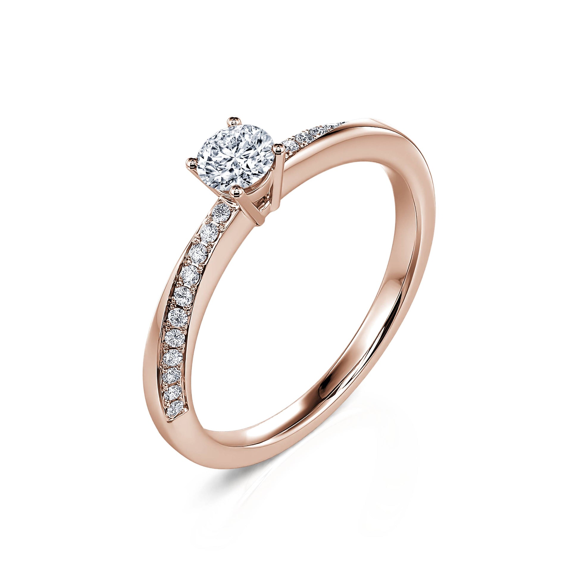 Solitaire or rose diamant accompagné Sunny 2