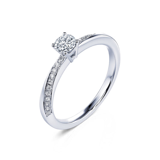 Sunny&nbsp;-&nbsp;Solitaire platine diamant accompagné #2