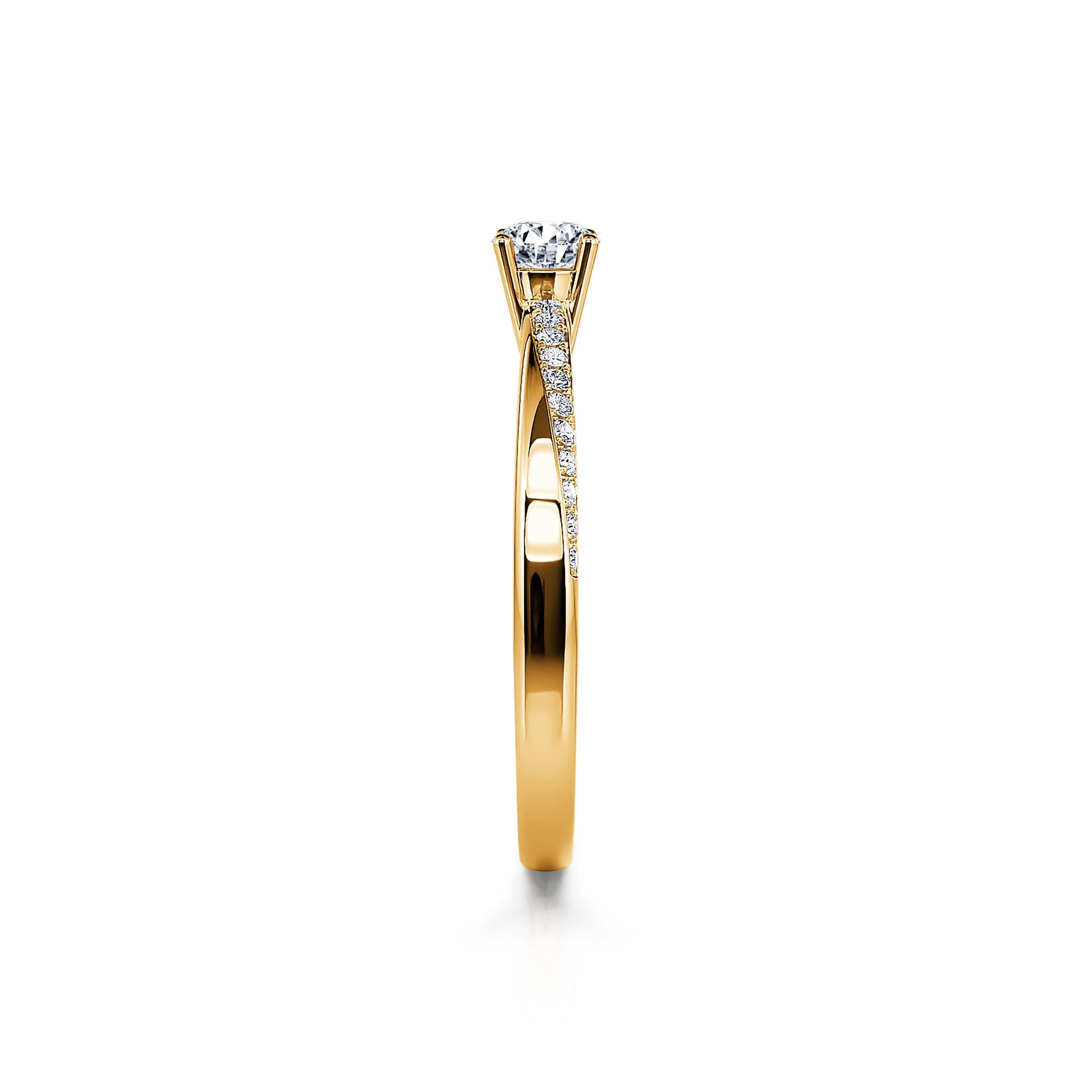 Solitaire or jaune diamant accompagné Sunny 4