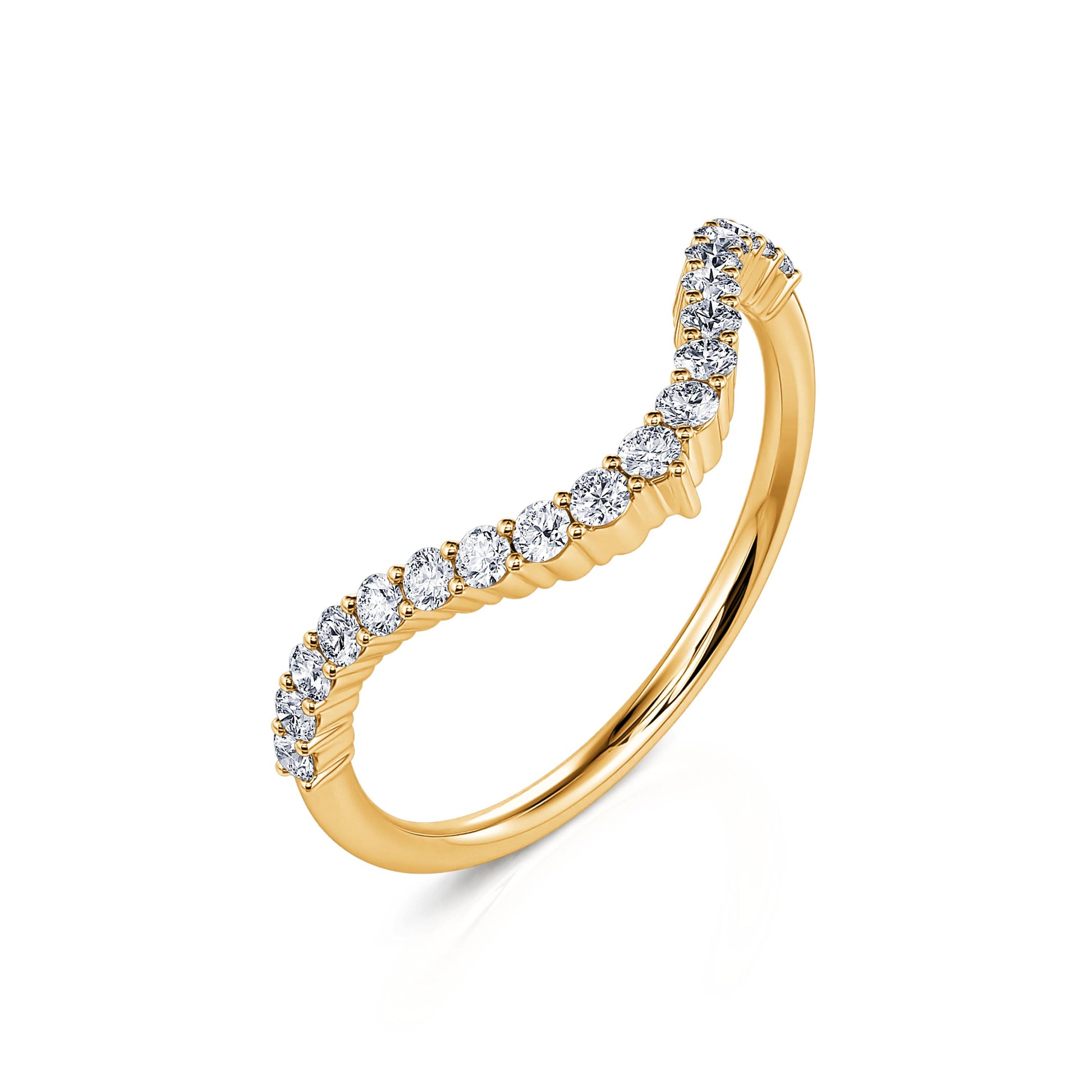 Alliance demi tour diamant or jaune Suzanne 1