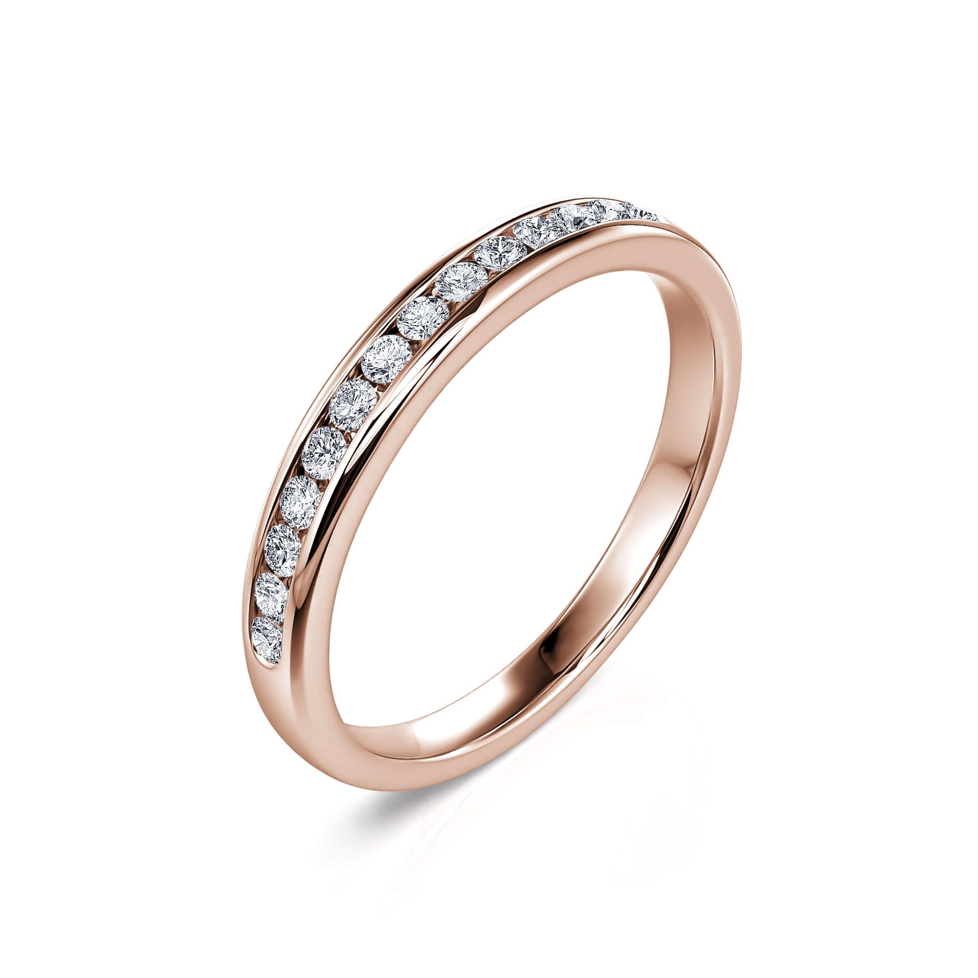 Alliance demi tour rail or rose diamant Tali 1