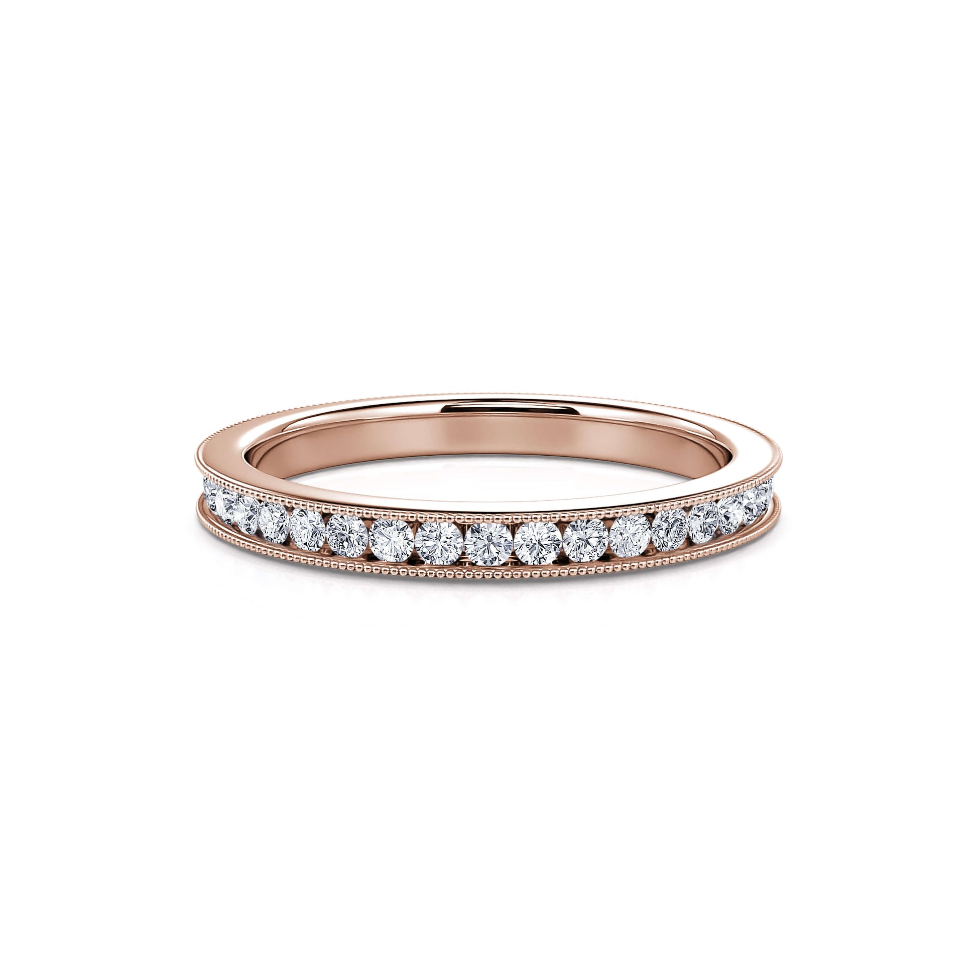 Tour complet diamant or rose serti rail perlé Tamar 3