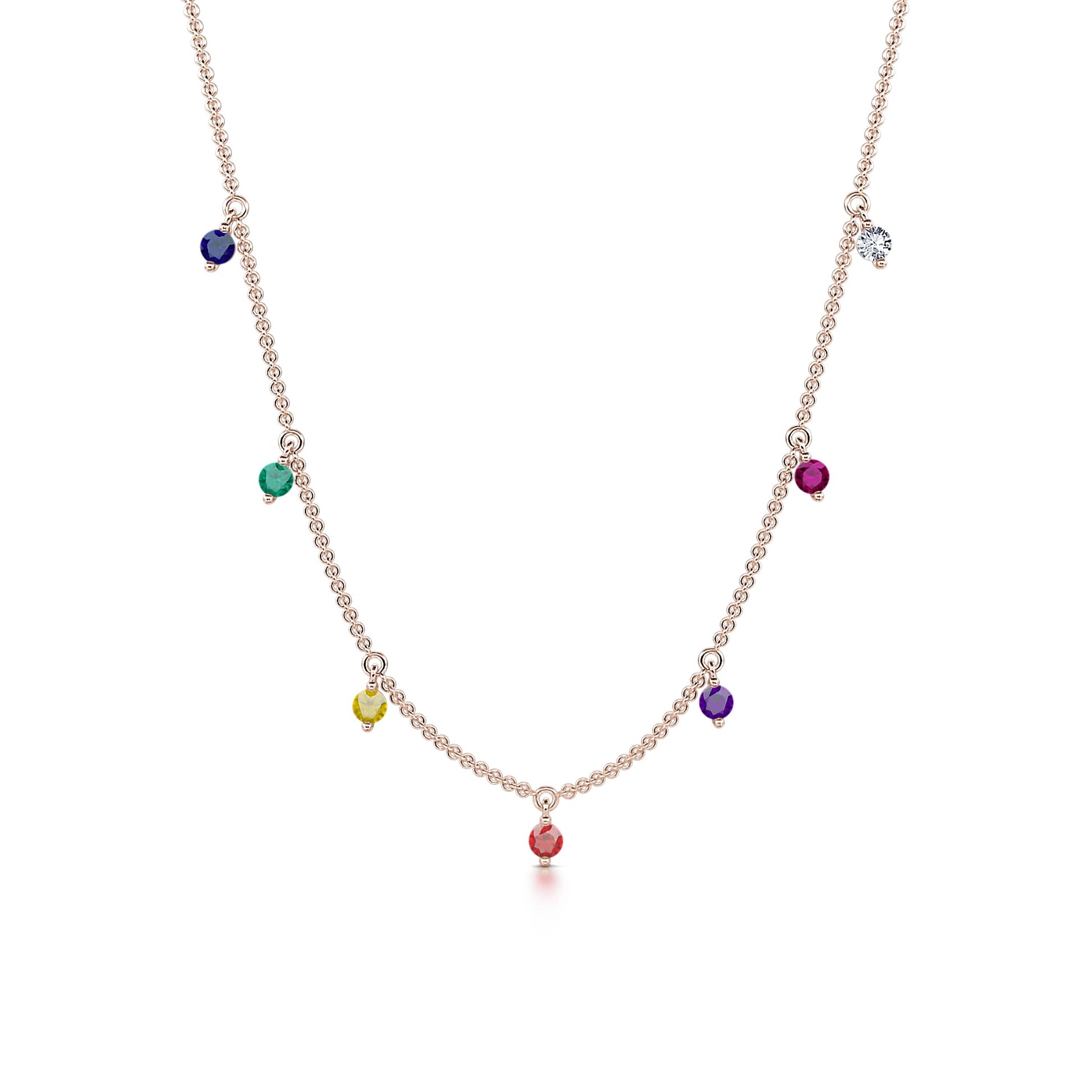 Collier or rose multi pierres rainbow  Tessa 1