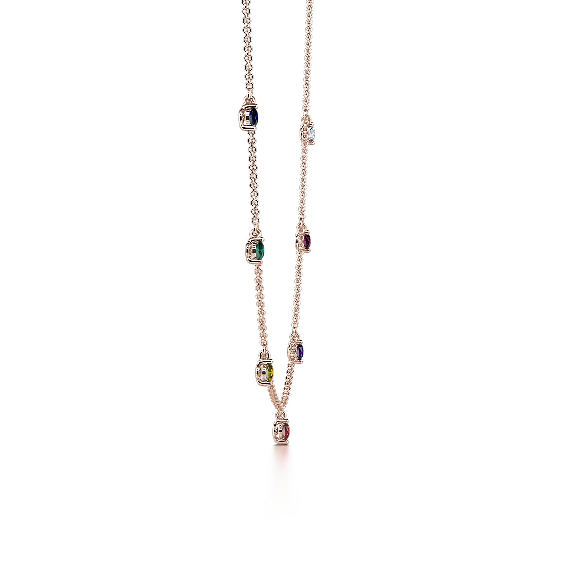 Collier or rose multi pierres rainbow  Tessa 3