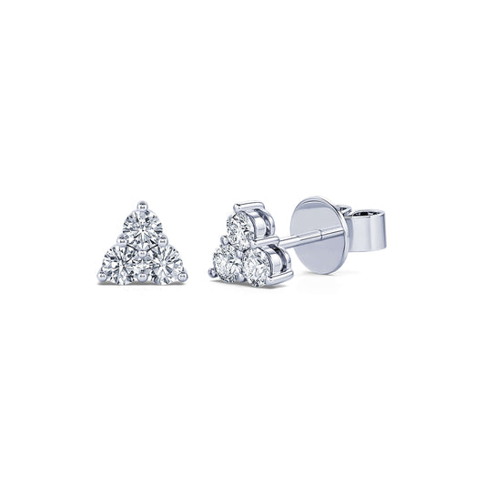 Thaïs&nbsp;-&nbsp;Boucles d'oreilles trilogie diamant or blanc #2