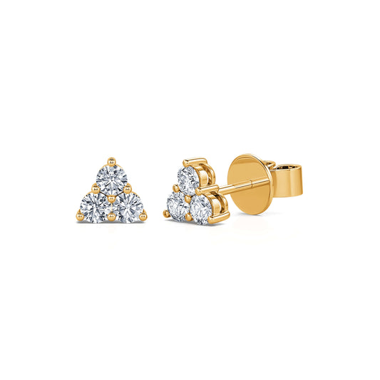 Thaïs&nbsp;-&nbsp;Boucles d'oreilles trilogie diamant or jaune #2