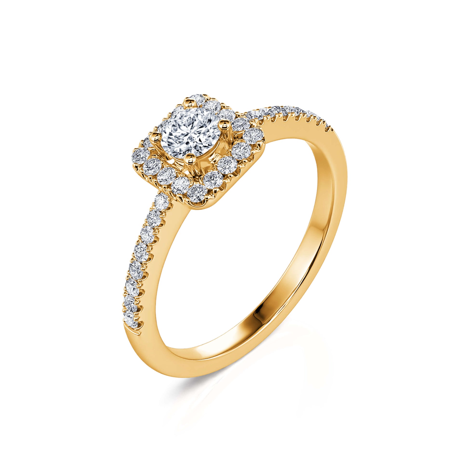 Bague de fiançailles carrée en or jaune Tribeca 2