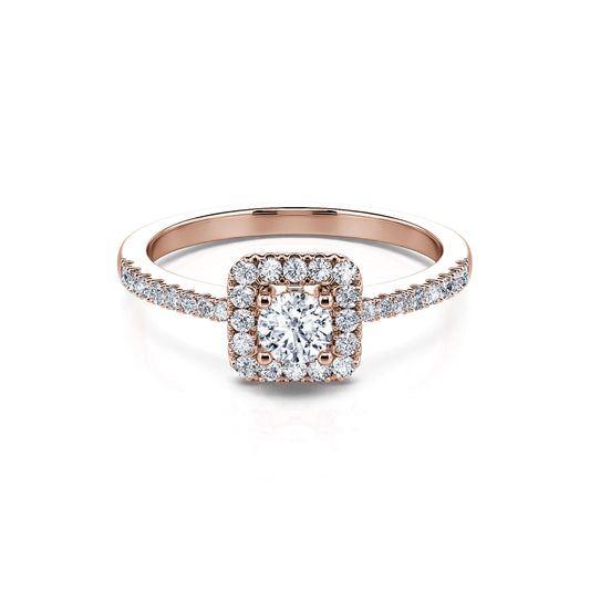 Tribeca - Bague de fiançailles carrée en or rose #1