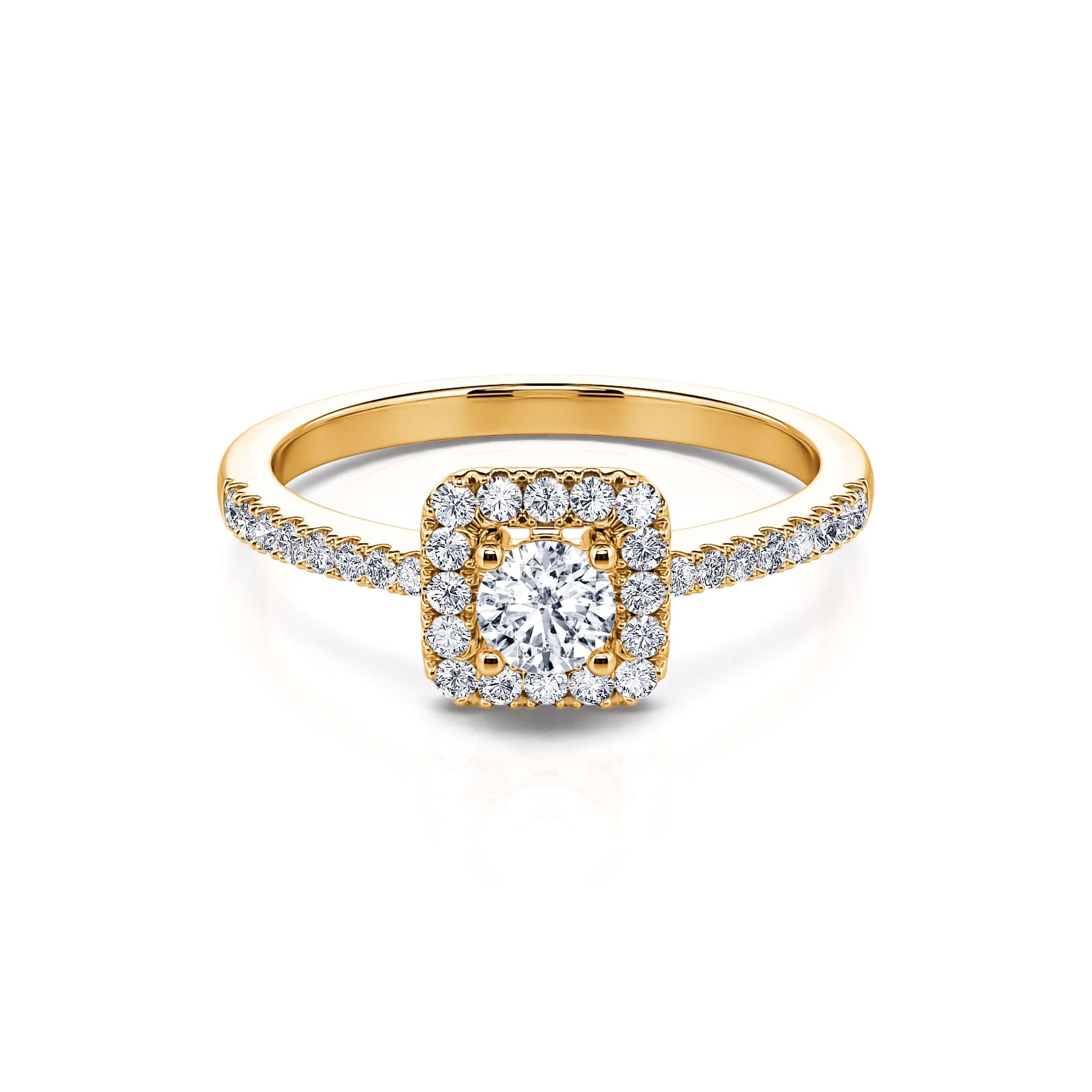 Bague de fiançailles carrée en or jaune Tribeca 1