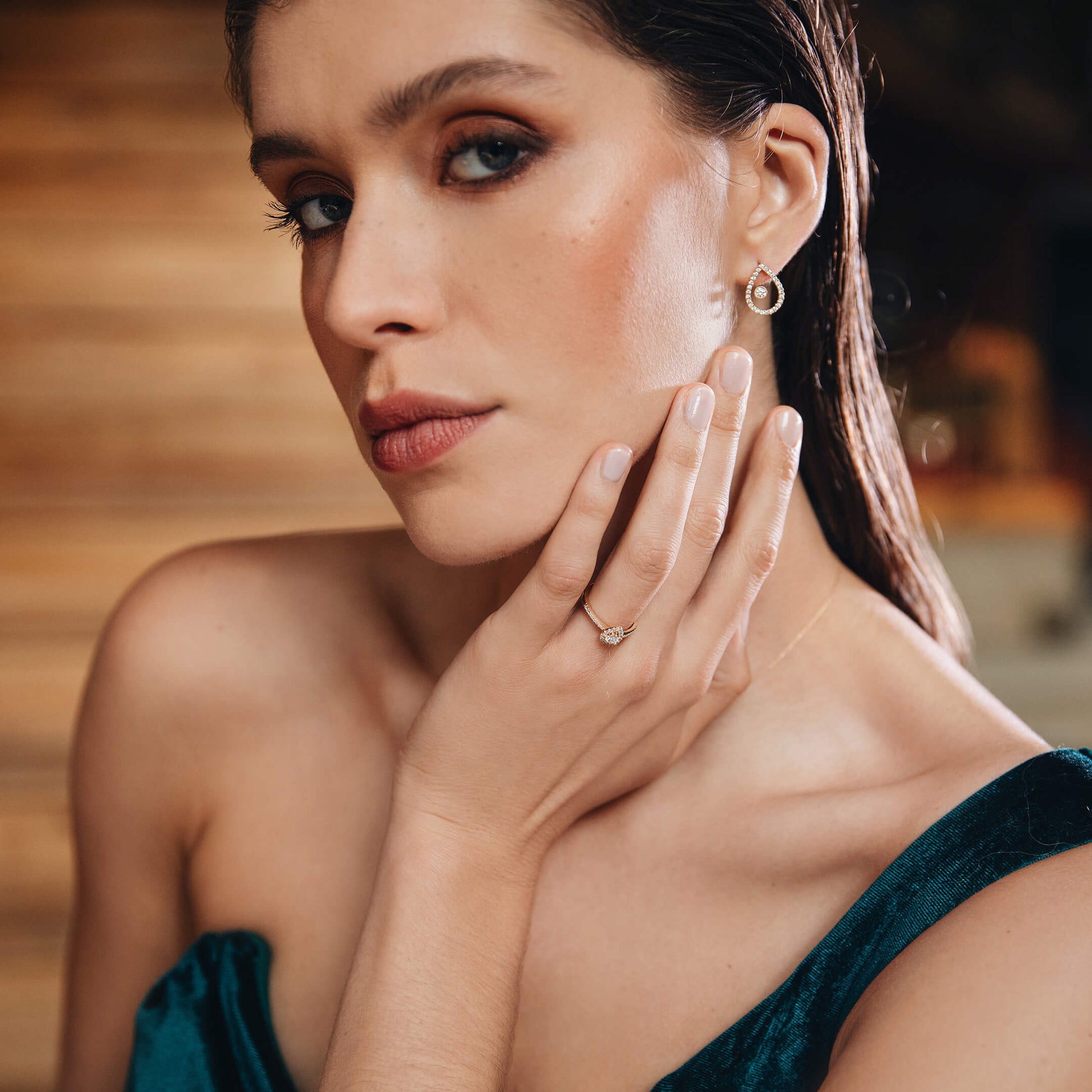 Boucles d'oreilles or blanc Uma 6
