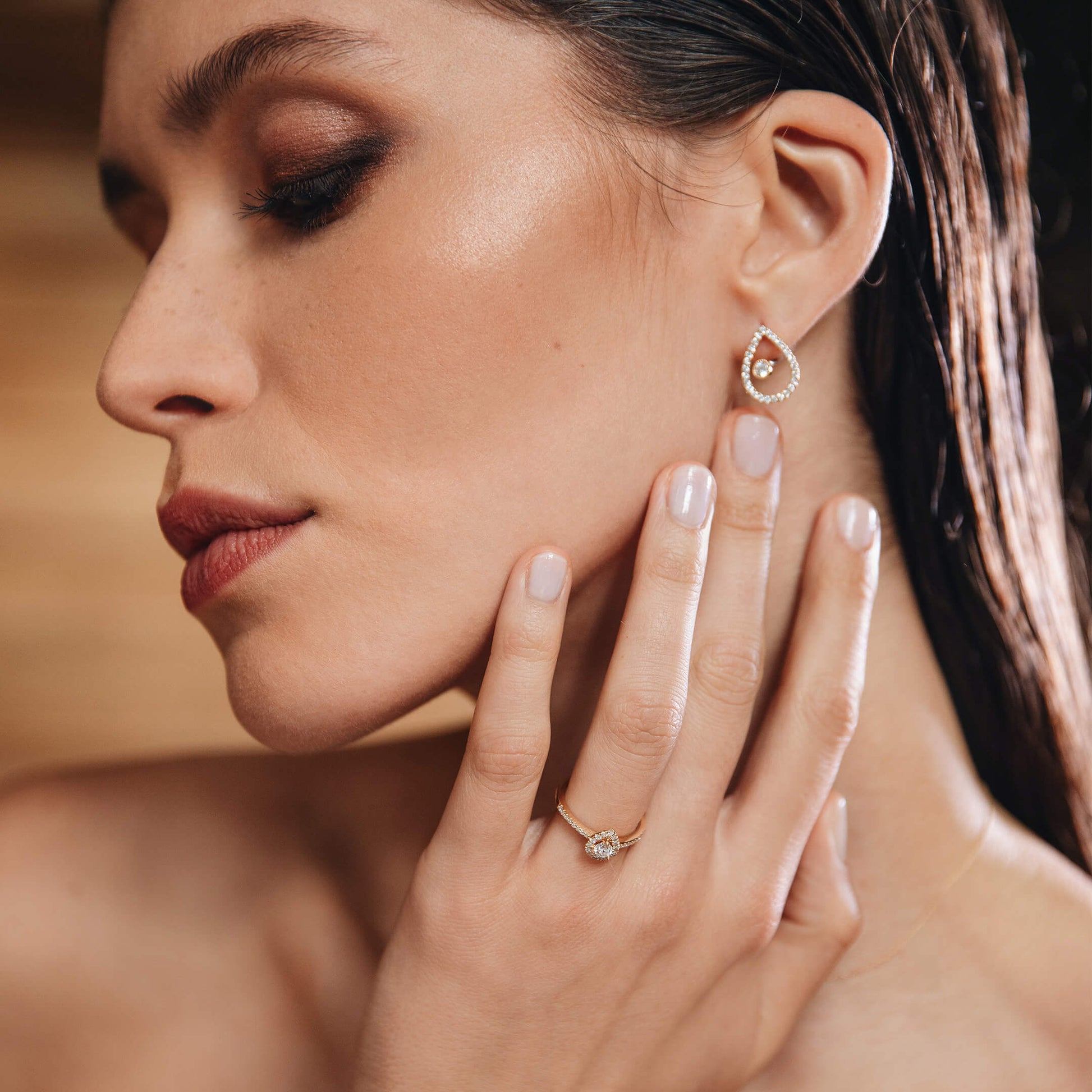 Boucles d'oreilles or blanc Uma 8