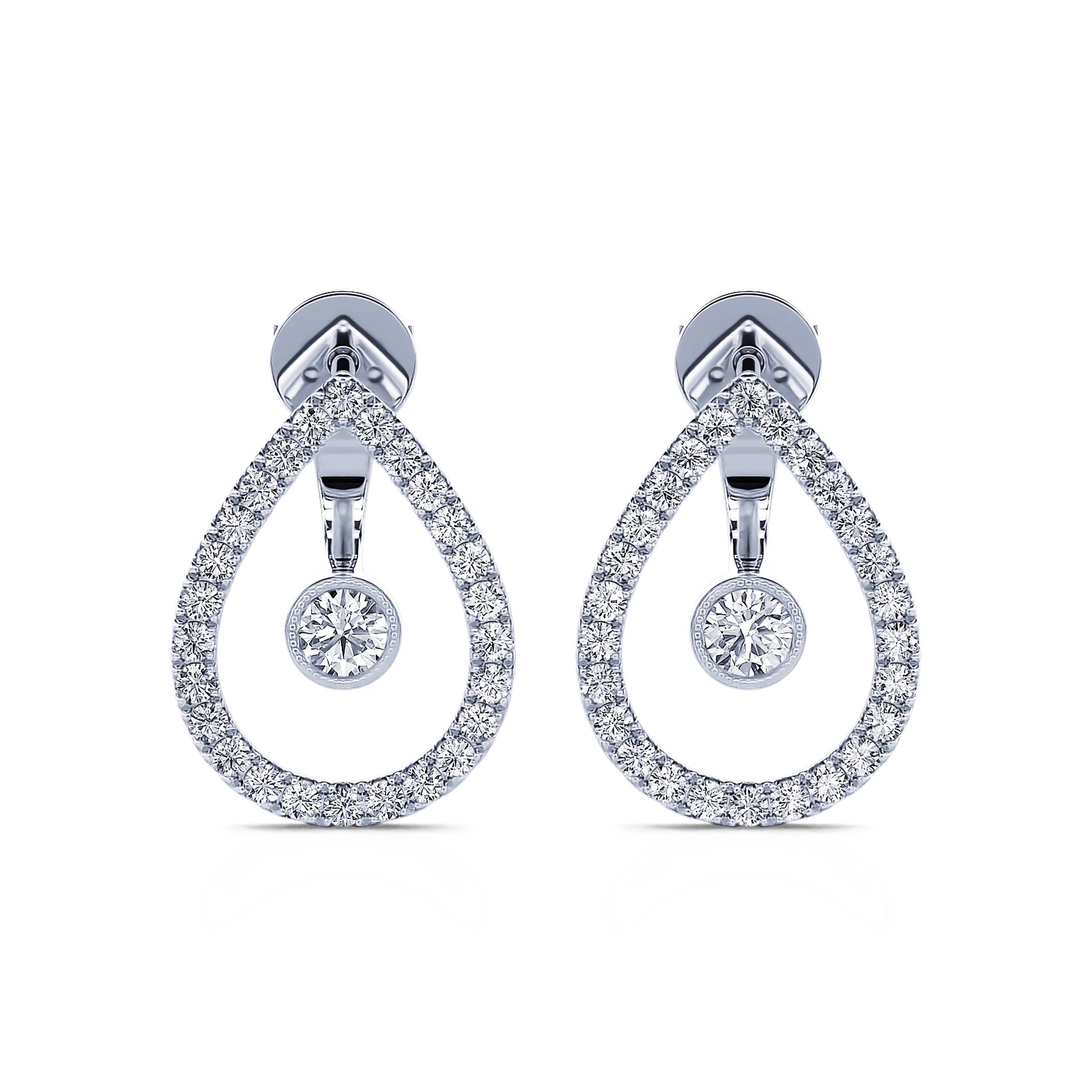 Boucles d'oreilles or blanc Uma 1