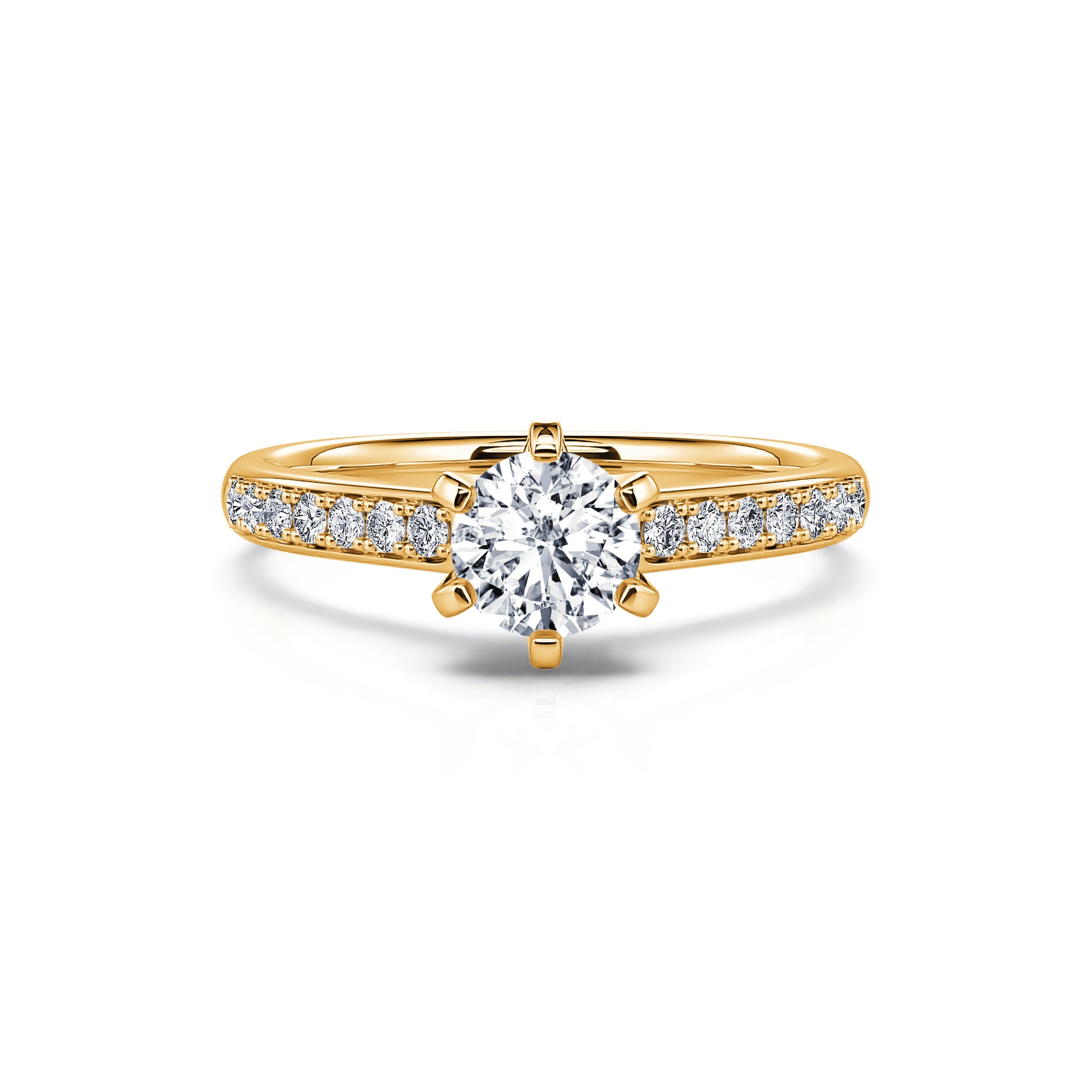 Solitaire or jaune diamant de synthèse Val Lab 1