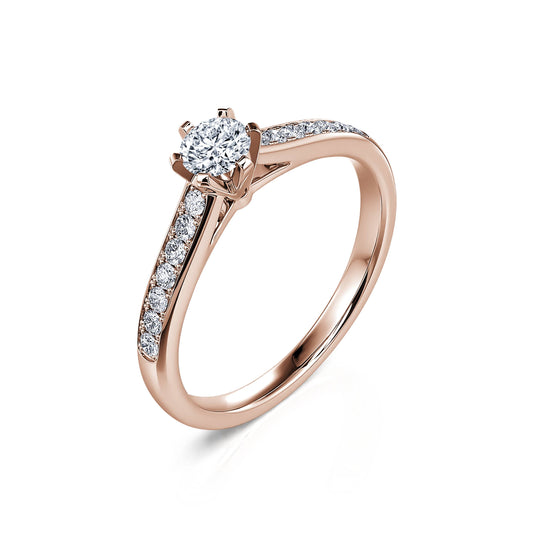 Val&nbsp;-&nbsp;Solitaire 6 griffes or rose diamant #2