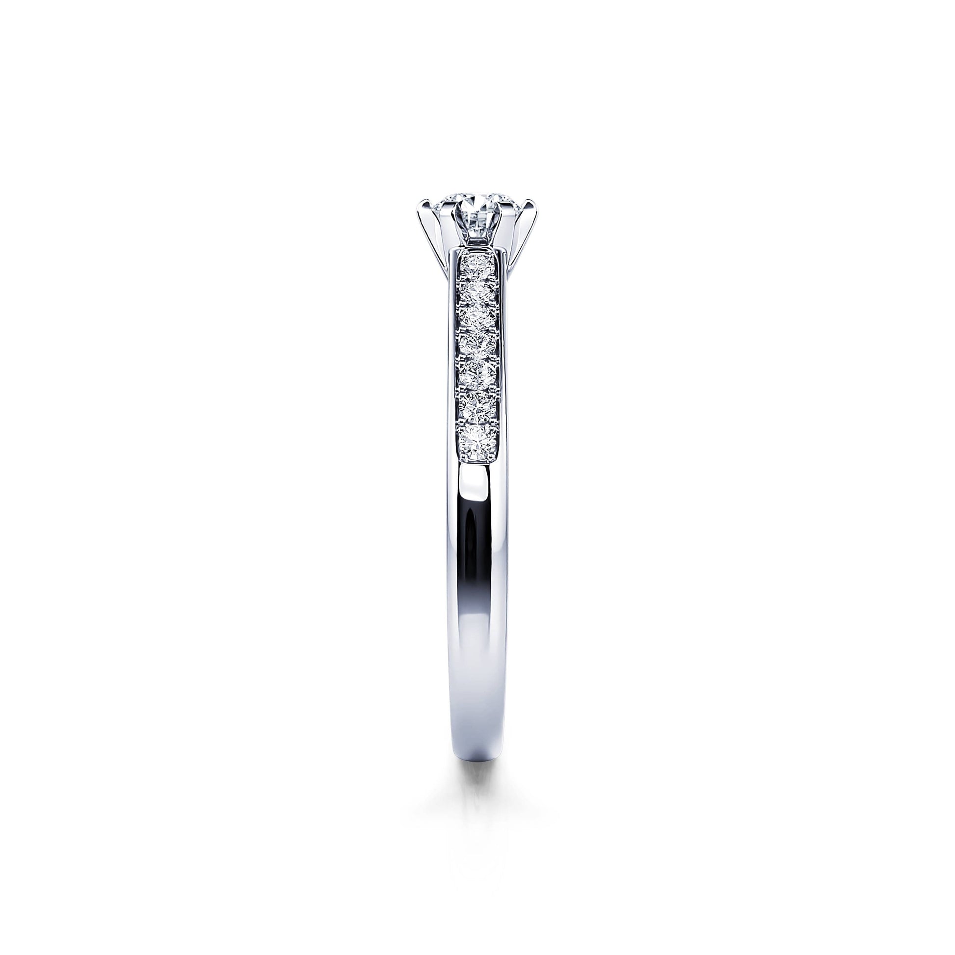 Solitaire 6 griffes diamant et platine Val 3