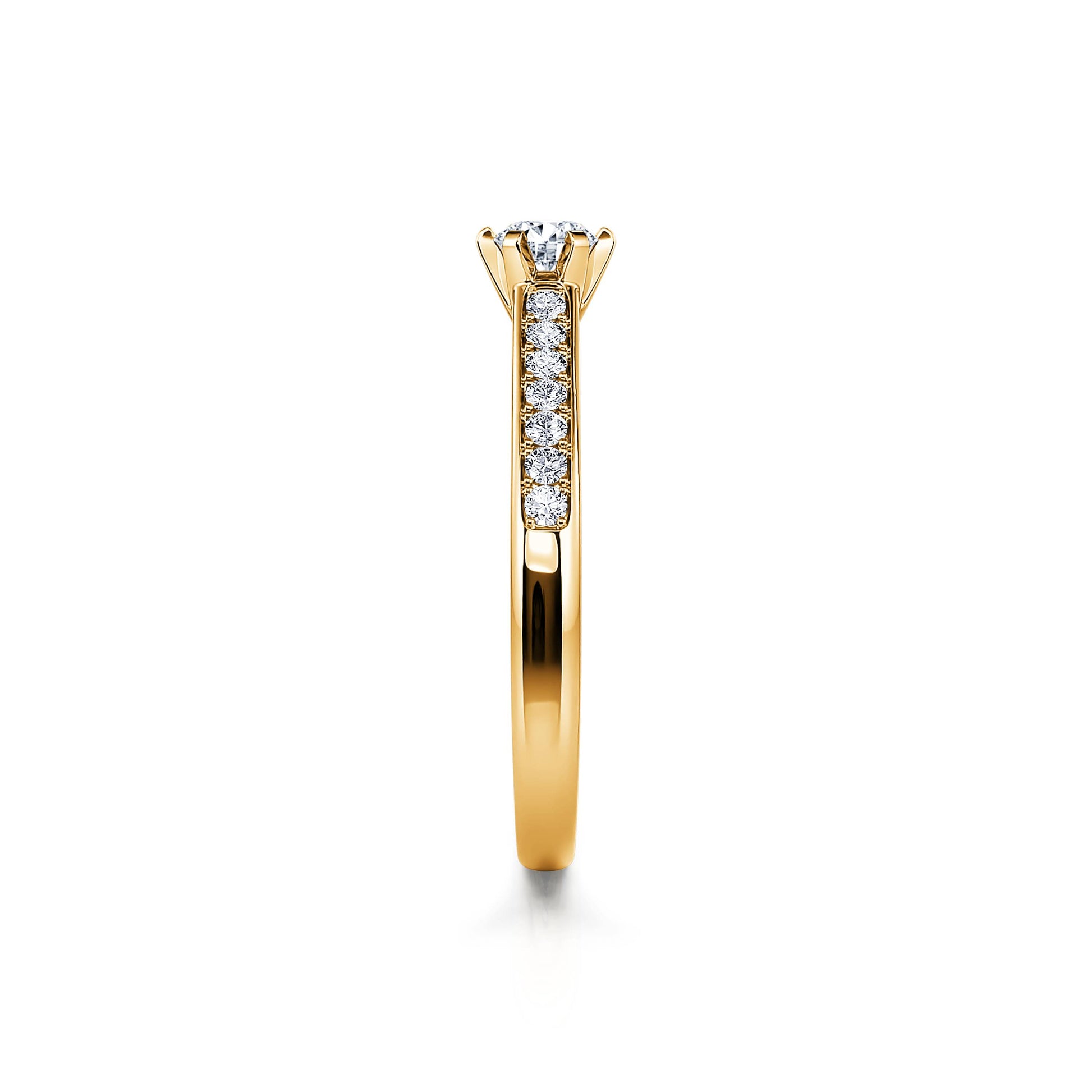 Solitaire 6 griffes or jaune diamant Val 4