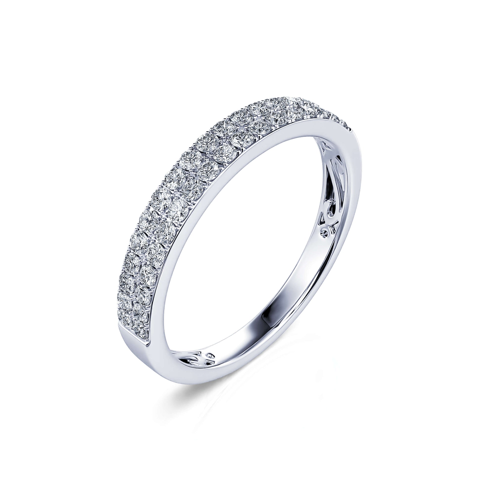 Alliance demi tour diamant pavé platine Venista 1