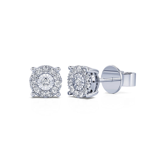 Vicky&nbsp;-&nbsp;Puces d'oreilles diamant illusion or blanc #2