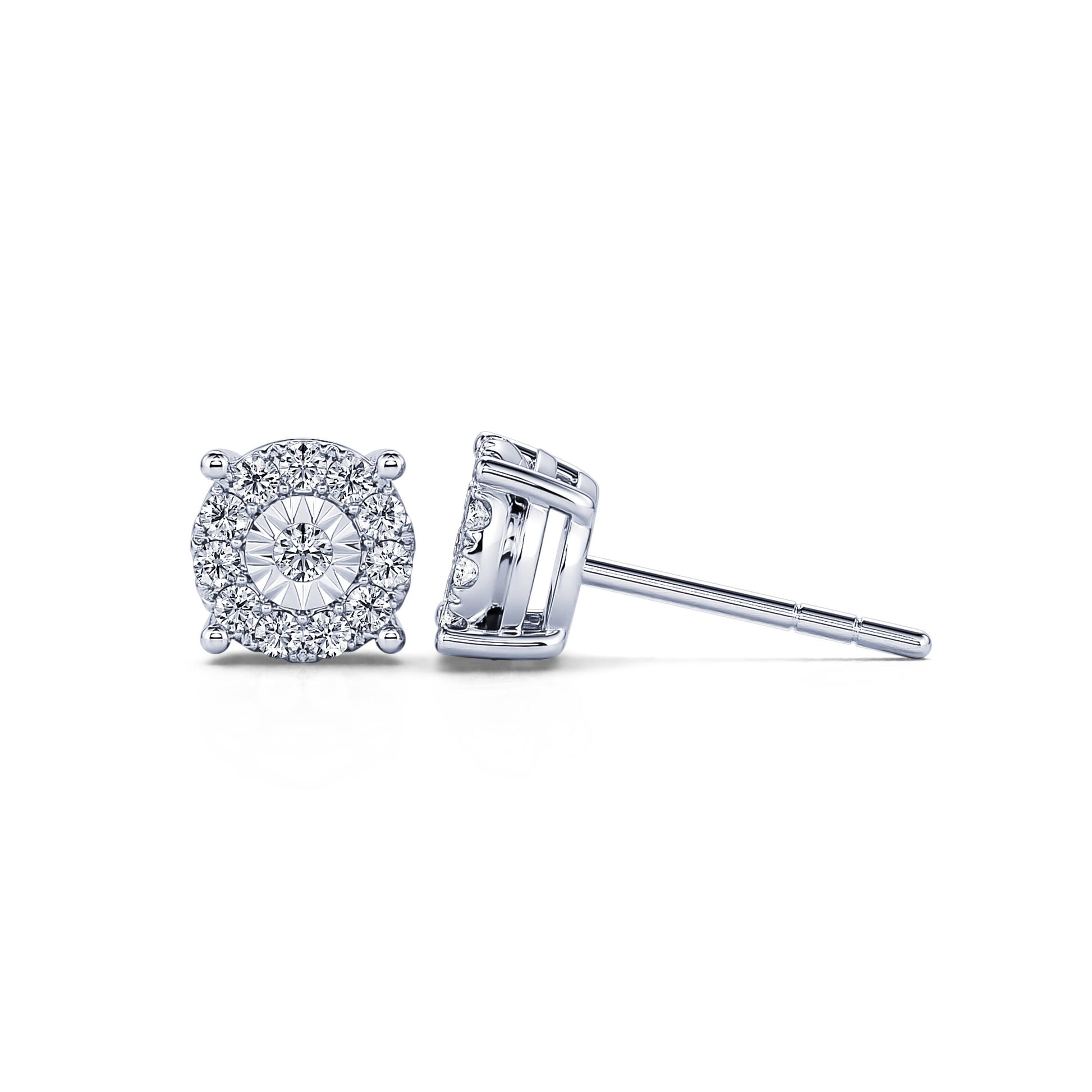 Puces d'oreilles diamant illusion or blanc Vicky 3