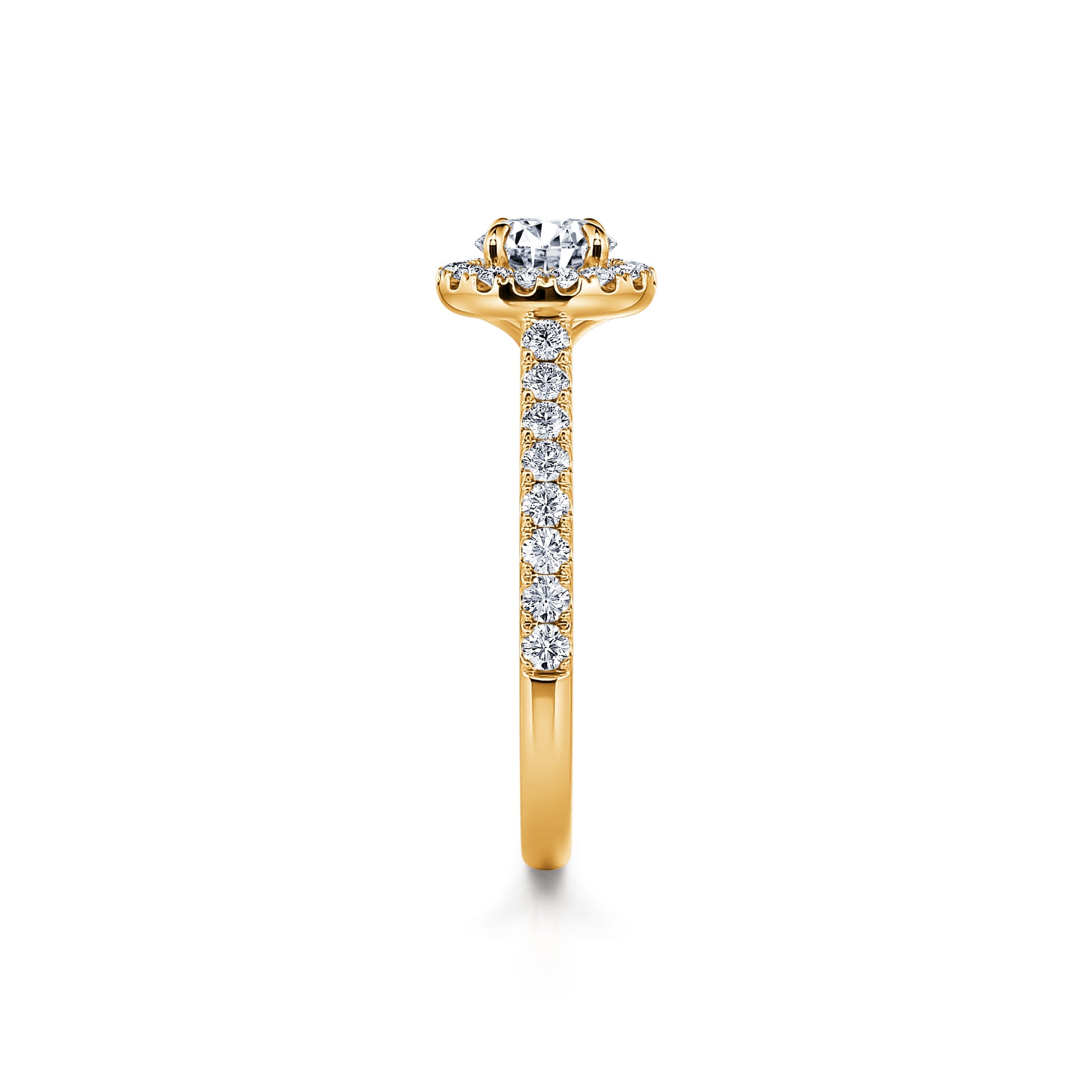 Bague de fiançailles or jaune diamant de synthèse Victoria Lab 3