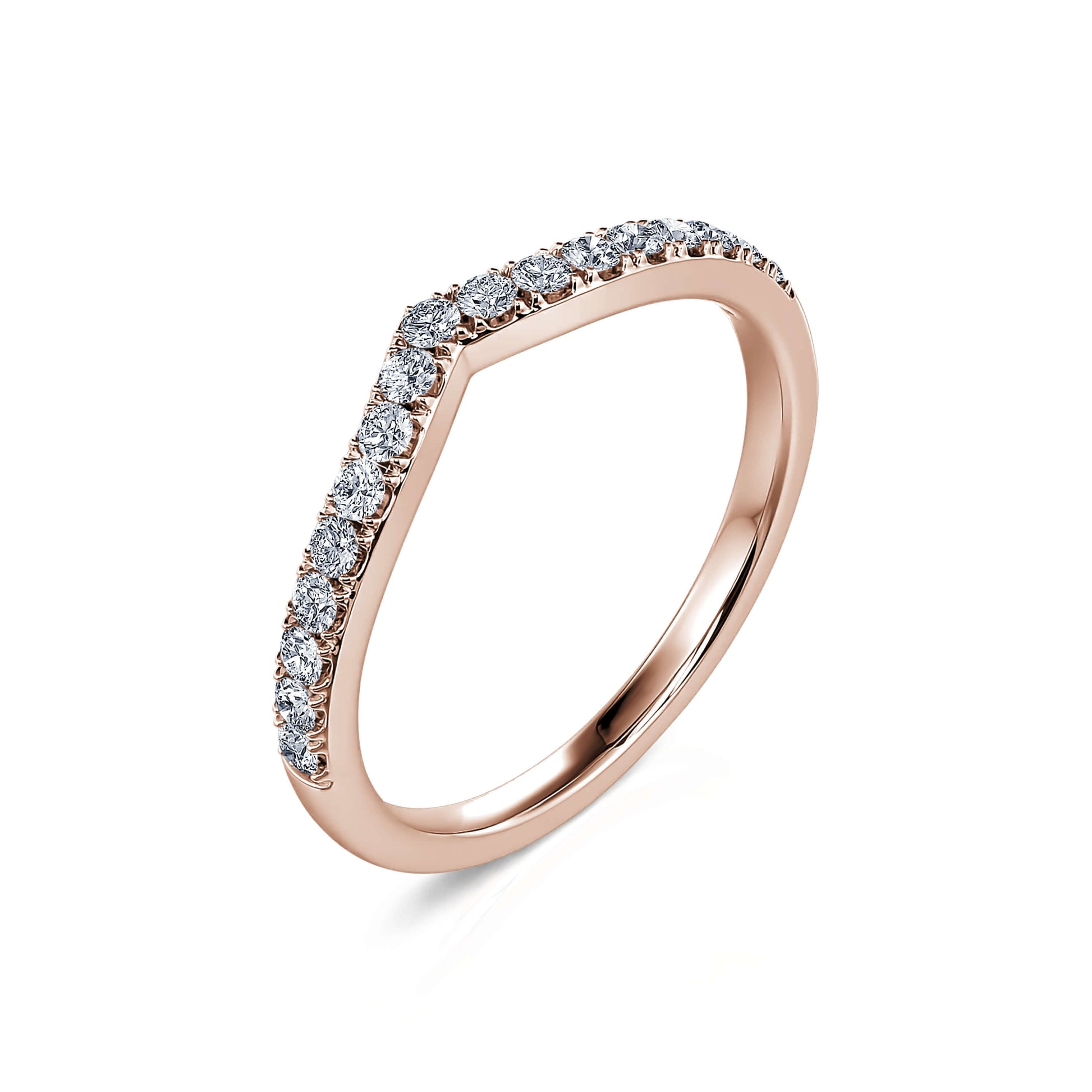 Alliance demi tour diamant or rose Vittoria 1