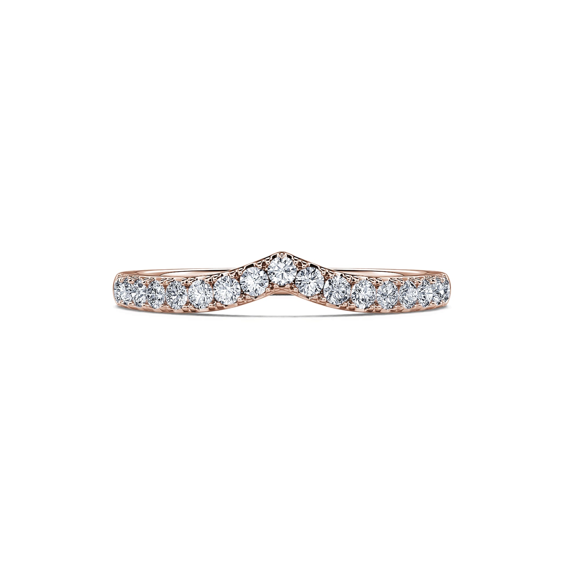 Alliance demi tour diamant or rose Vittoria 2