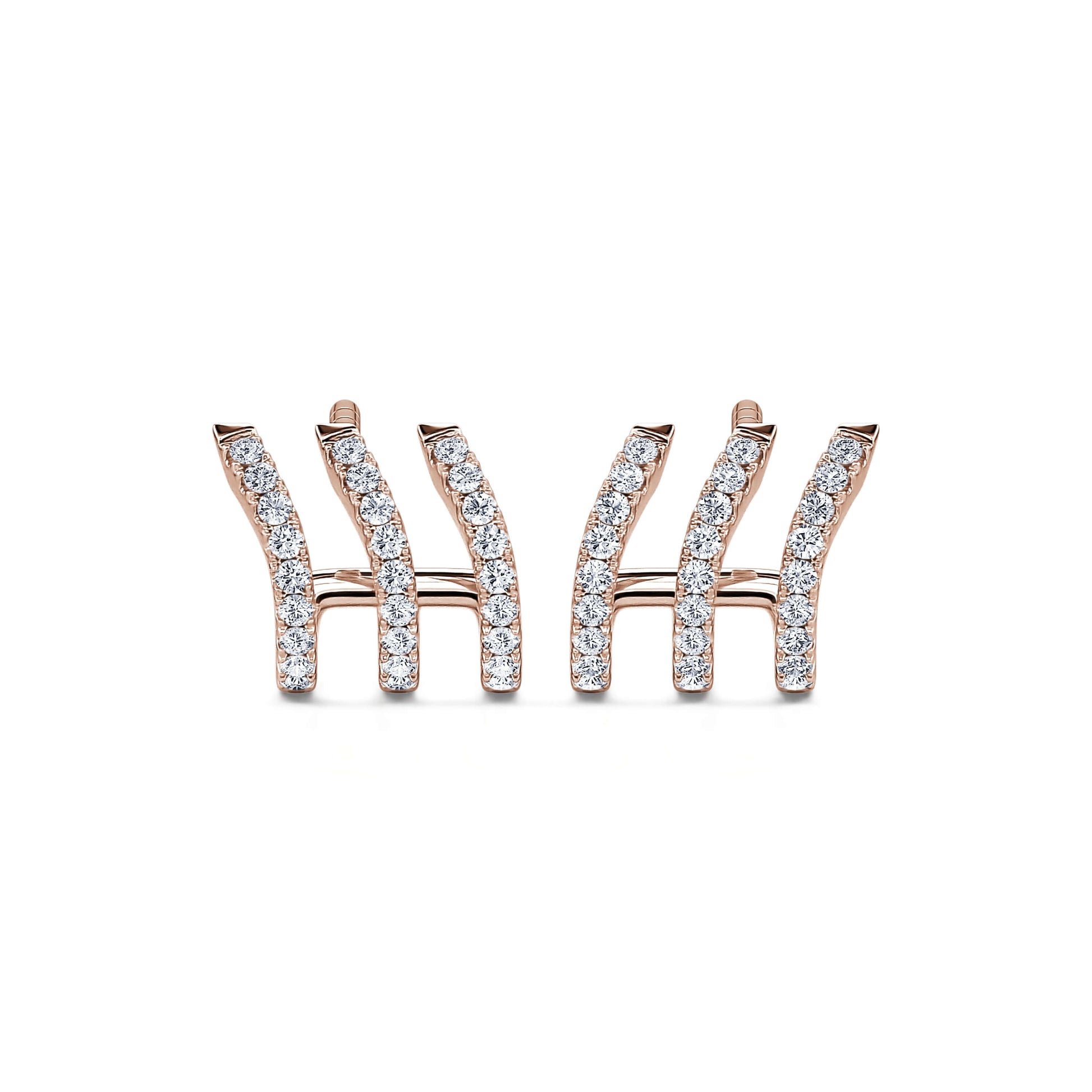Boucles d'oreilles multi-créoles diamant or rose Wild 3 1