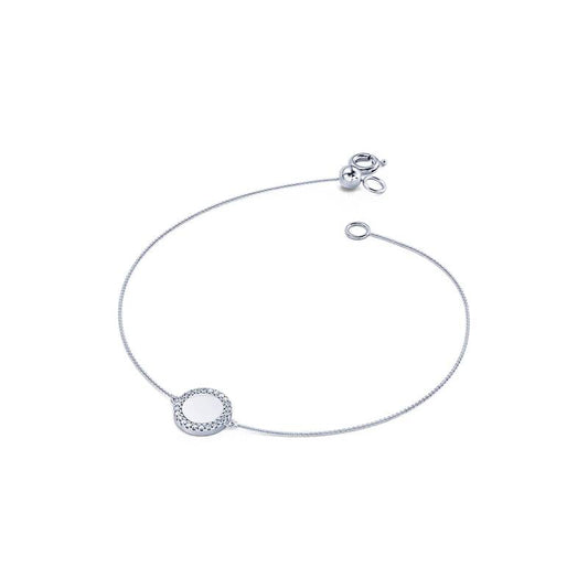 Yla - Bracelet médaillon en or blanc et diamant #1