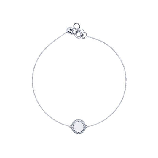 Yla - Bracelet médaillon en or blanc et diamant #2