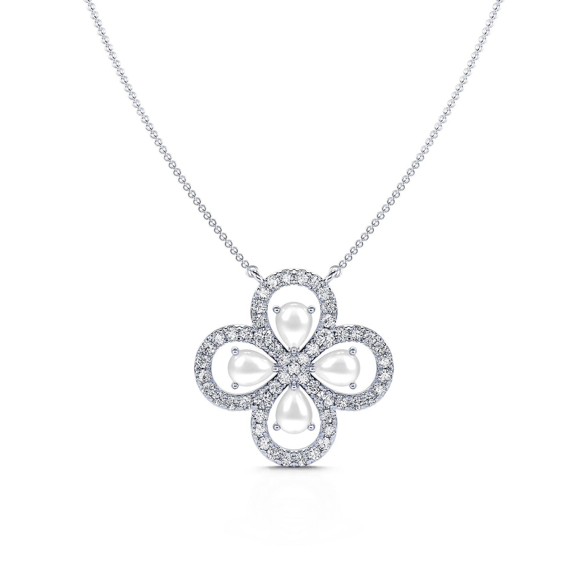 Collier trèfle diamants et nacre Yoly 2