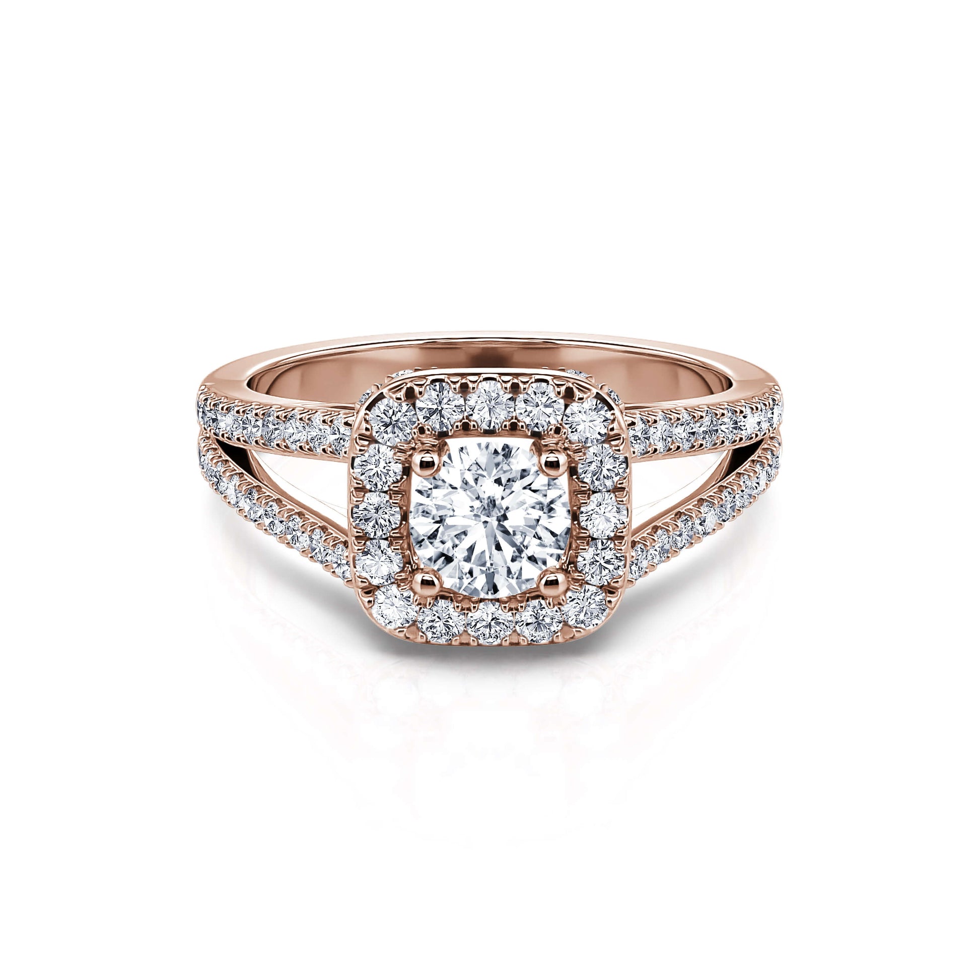 Bague de fiançailles vintage or rose diamant Yosefine 1
