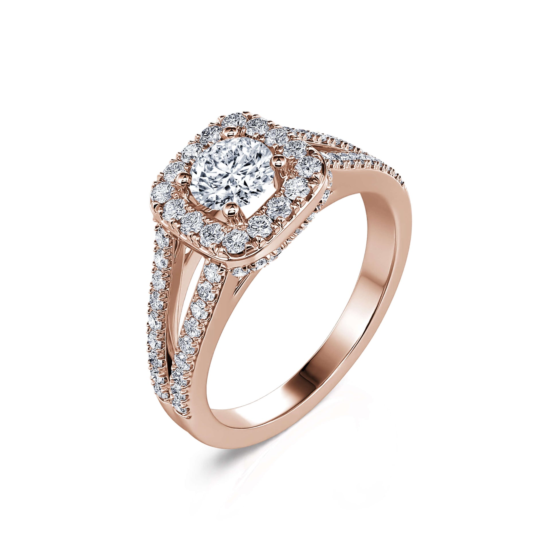 Bague de fiançailles vintage or rose diamant Yosefine 2