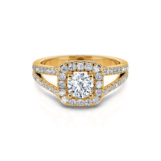Yosefine - Bague de fiançailles vintage or jaune diamant #1