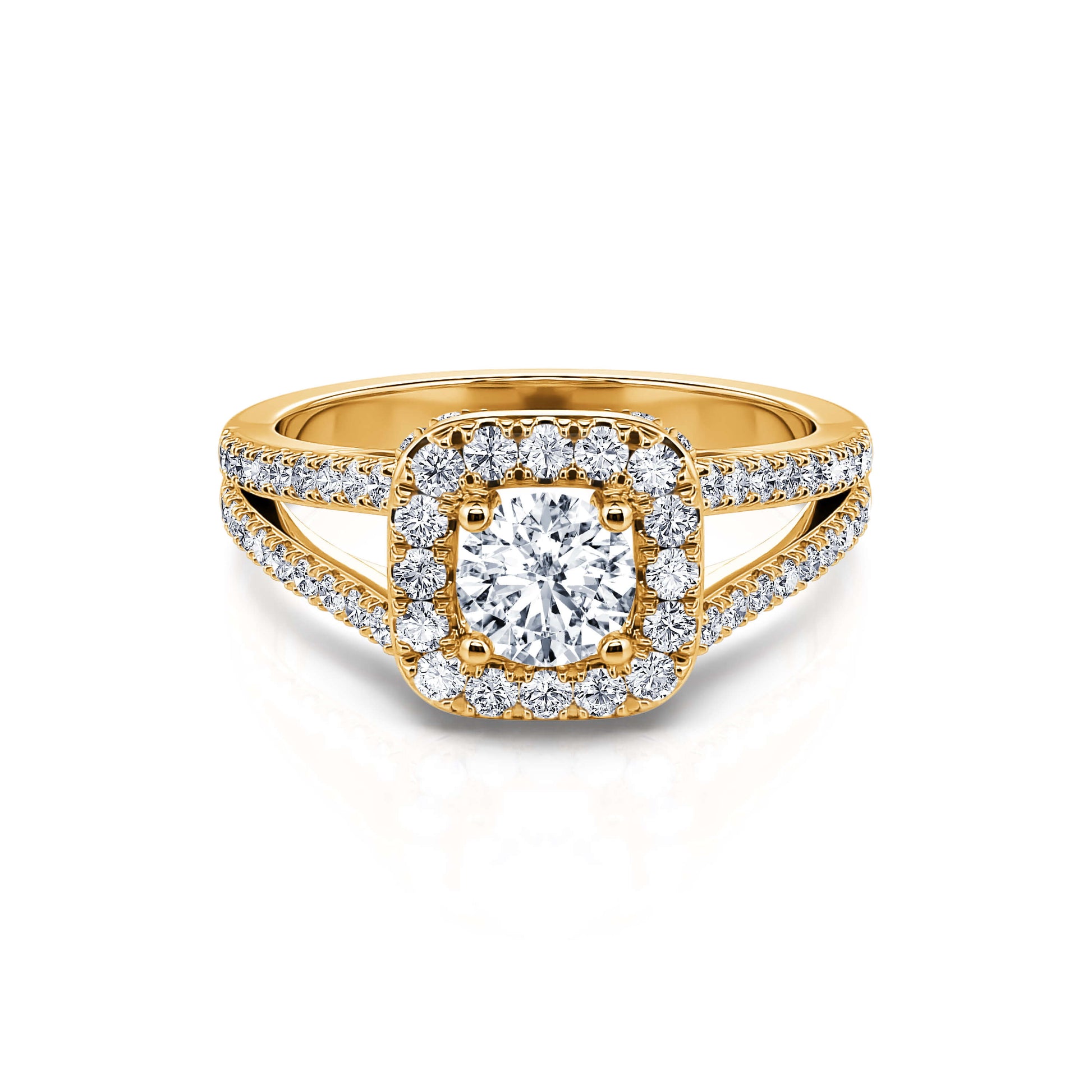 Bague de fiançailles vintage or jaune diamant Yosefine 1