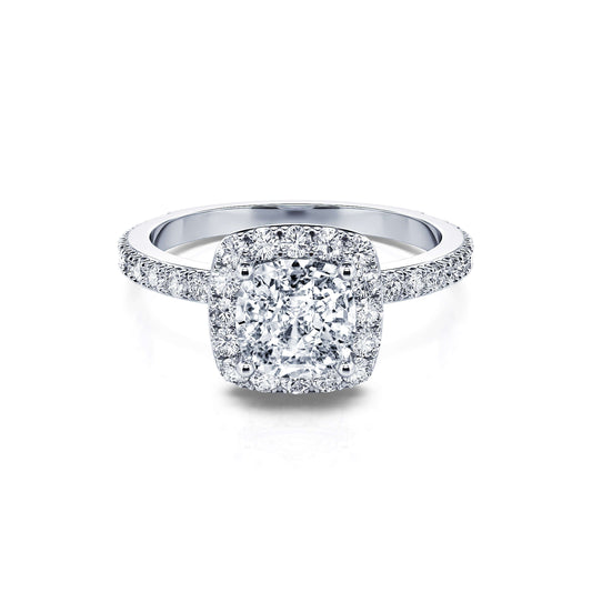 Zahara - Bague de fiançailles platine diamant coussin #1