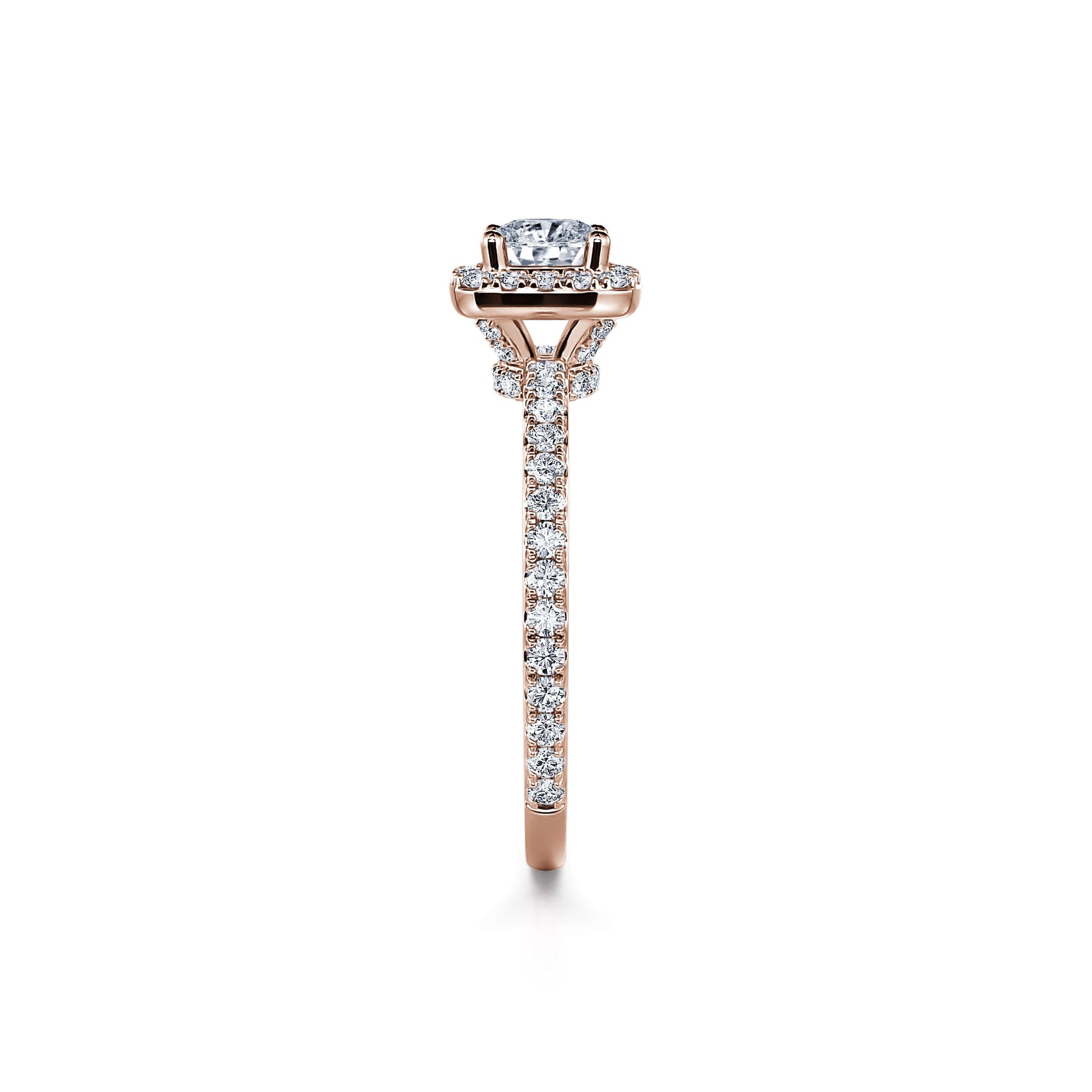 Bague de fiançailles or rose diamant coussin Zahara 3