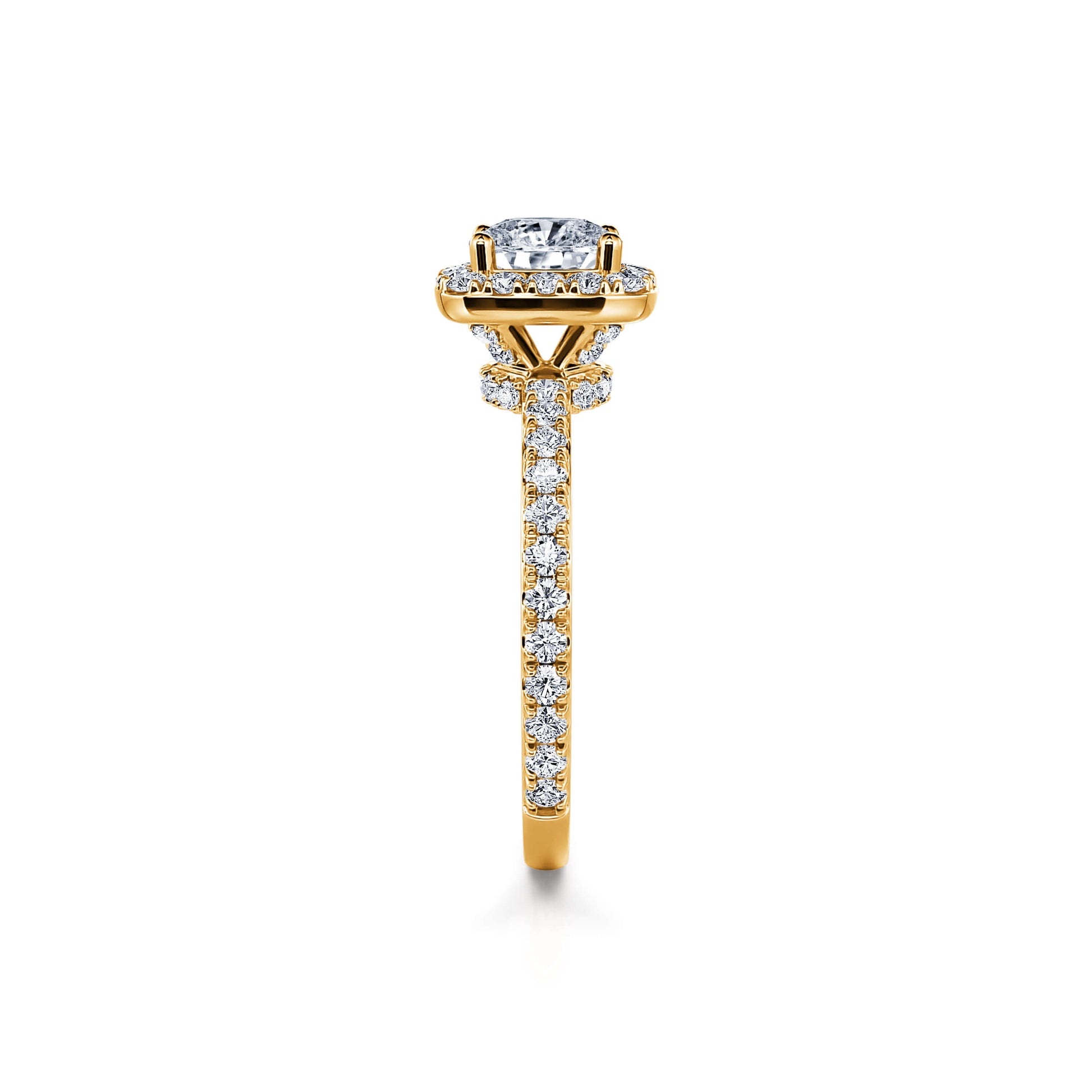 Bague de fiançailles or jaune diamant coussin Zahara 3