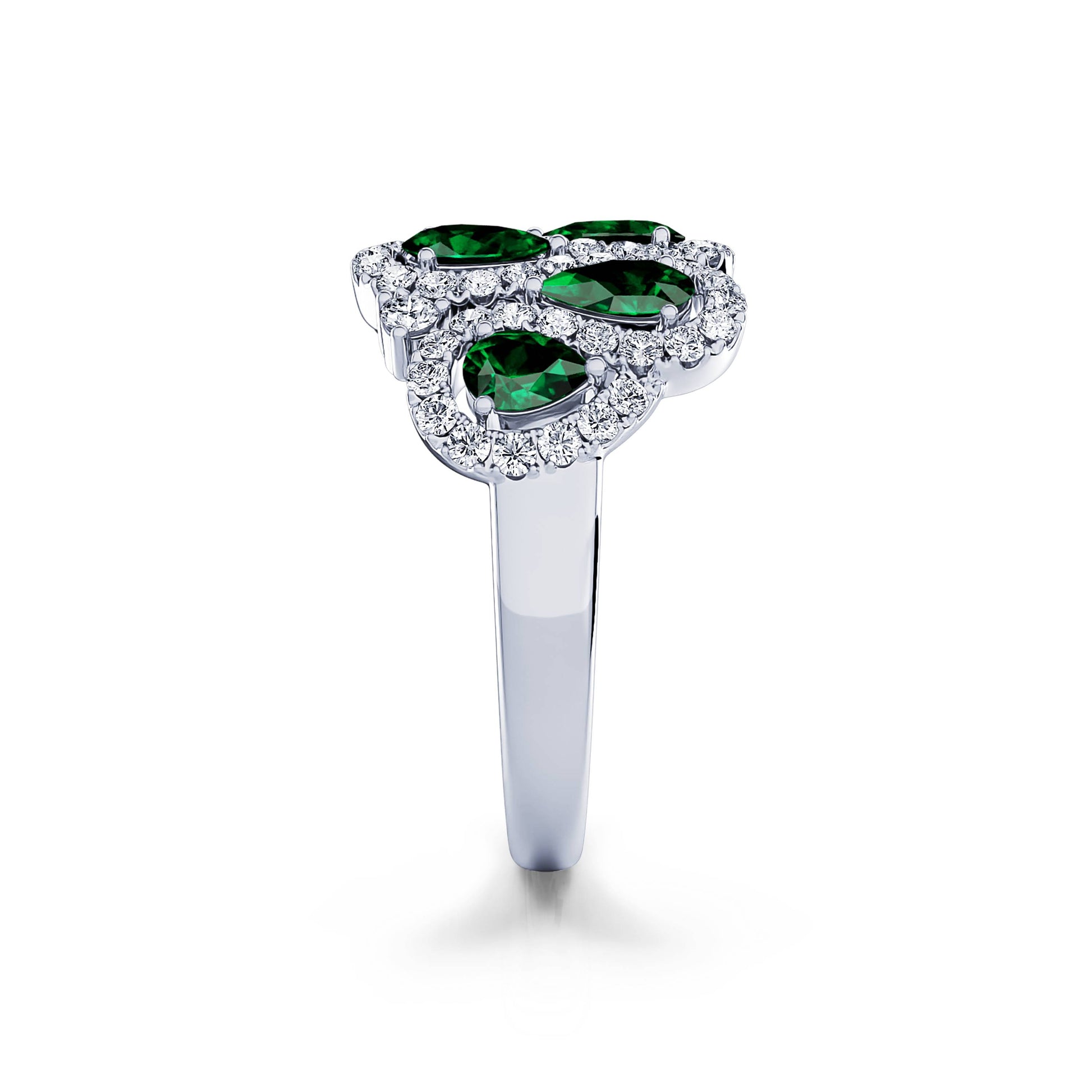 Bague diamants et emeraude en platine  Zaya 4